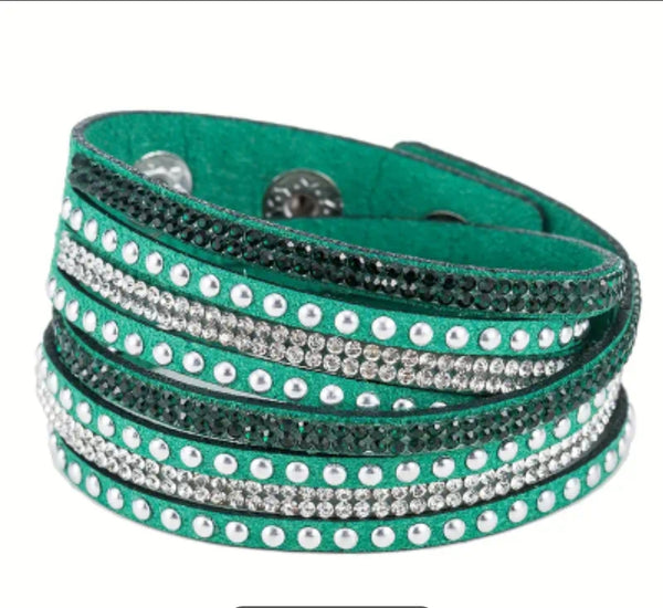 Suede Bling Wrap Bracelet/Chocker