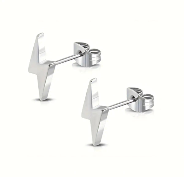 Stainless Steel Lighting Stud Earrings