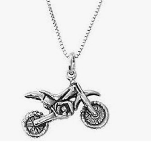 Sterling Silver Motorcycle Necklace