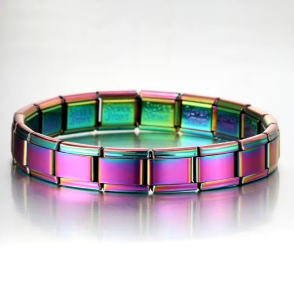 9mm Rainbow Plated Italian Nomination Starter Bracelet,Stainless Steel