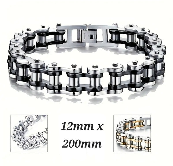 Stainless Steel 12mm Motorcycle Chain Bracelet