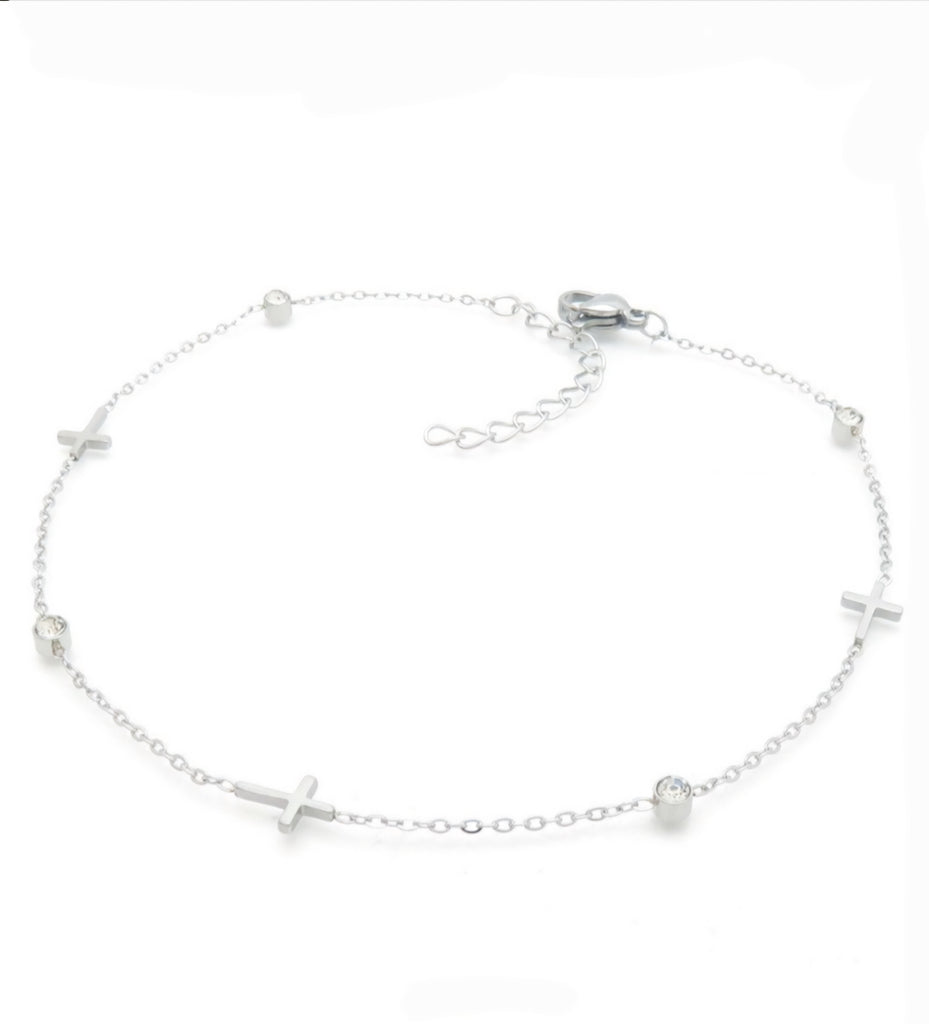 Stainless Steel Cross Anklet