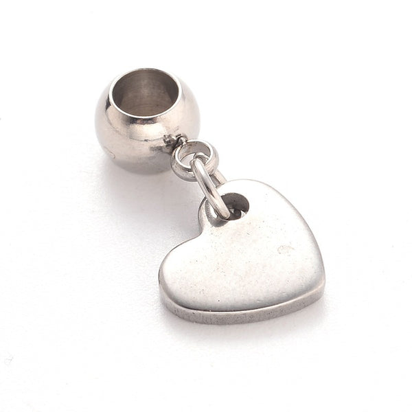 Stainless Steel Heart Charm