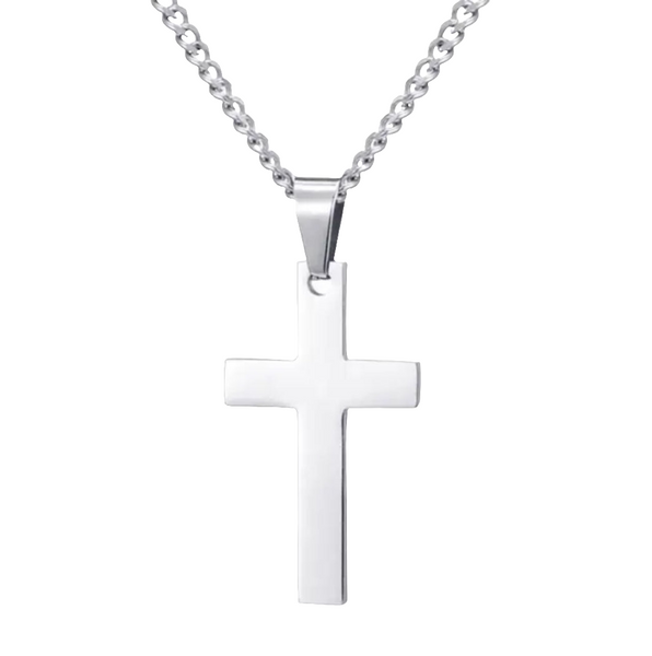 Sterling Silver Large Cross Pendant/Necklace