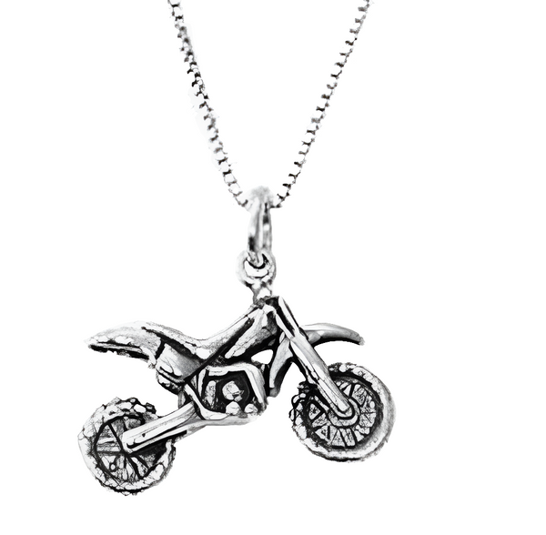 Sterling Silver Motorcycle Necklace