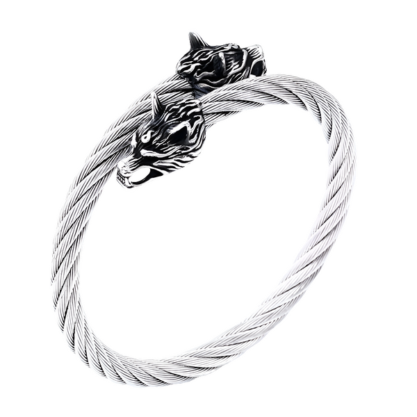 Stainless Steel Wolf Wire Bangle