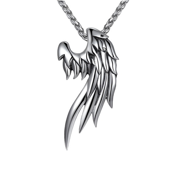 Stainless Steel Protecting Angel  Wing Necklace