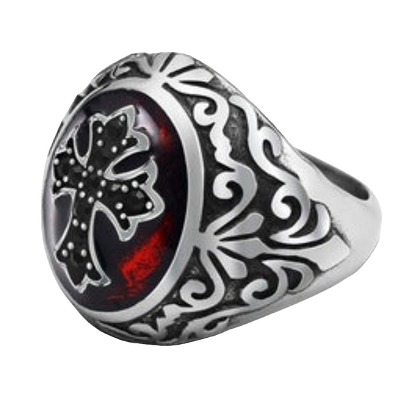Celtic Templar Ring Prayer Cross Biker Ring