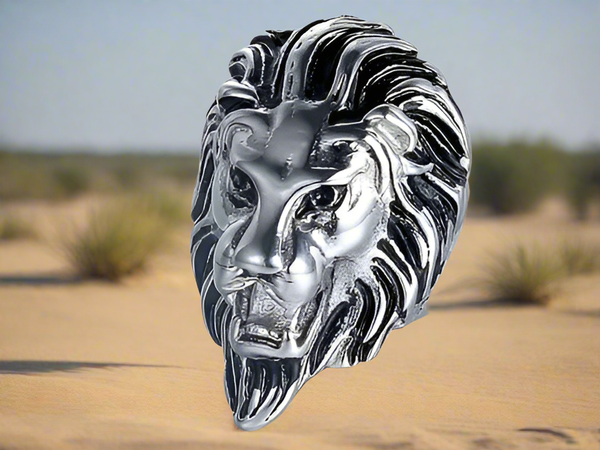 Stainless Steel Lion Totem Freedom Courage Spirit Strenth Ring
