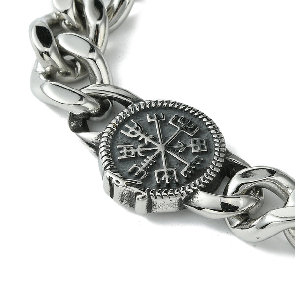 Stainless Steel Viking Compass Bracelet