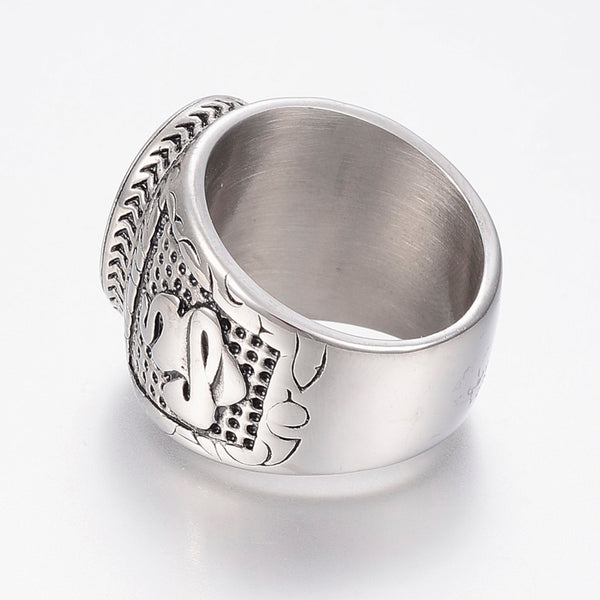 Stainless Steel Cross Signet Ring