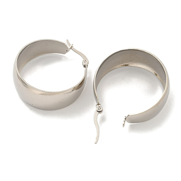 Stainless Steel Hoop Earrings 32x13.5mm