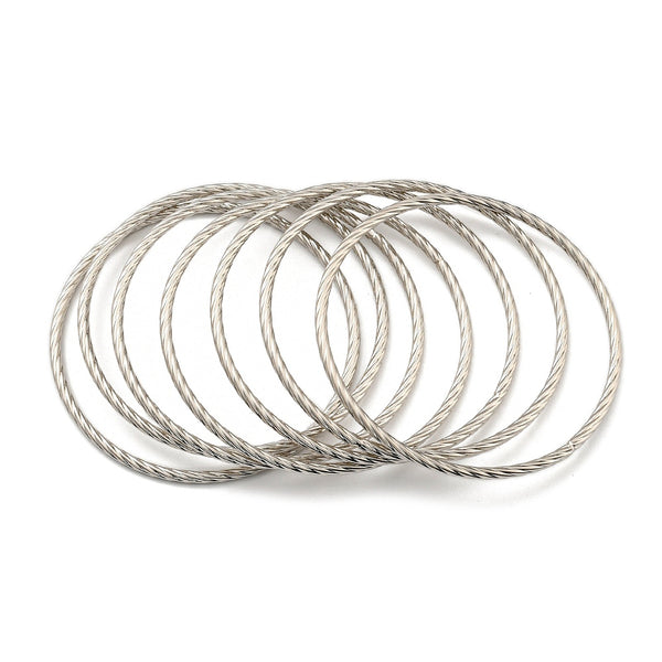 3mm Twisted Stainless Steel Bangle