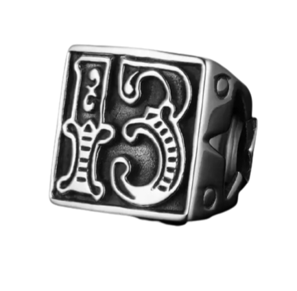 Stainless Steel Thirteen 13 Star Ring