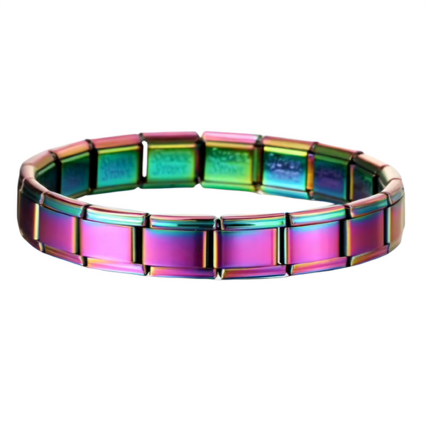 9mm Rainbow Plated Italian Nomination Starter Bracelet,Stainless Steel