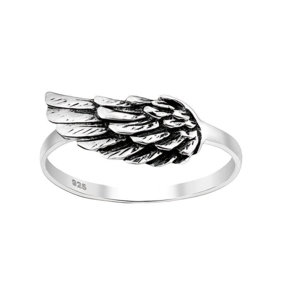 925 Sterling Silver Oxdized Wing Ring