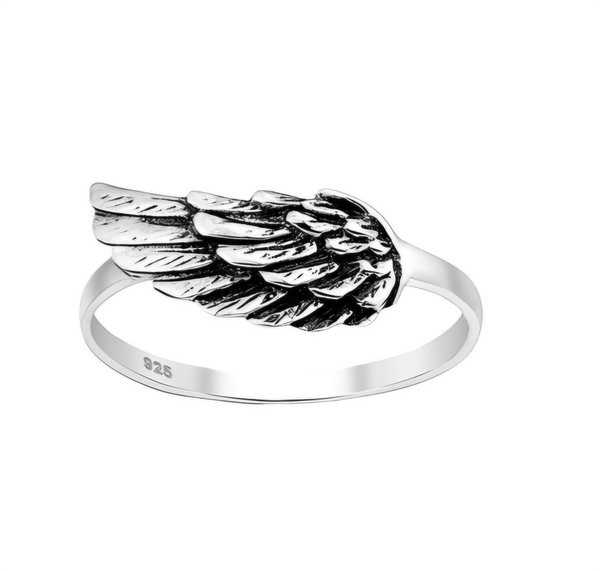 925 Sterling Silver Oxdized Wing Ring
