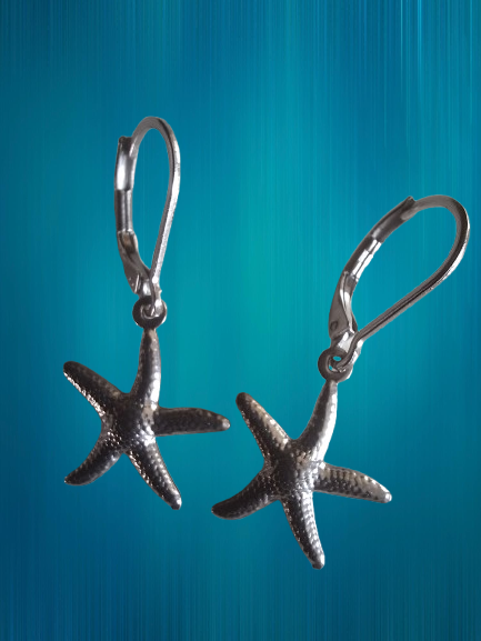 Stainless Steel Starfish Hanging Earrings