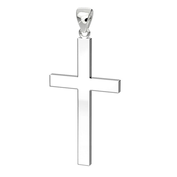 Sterling Silver Large Cross Pendant/Necklace