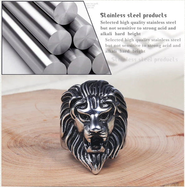 Stainless Steel Lion Totem Freedom Courage Spirit Strenth Ring