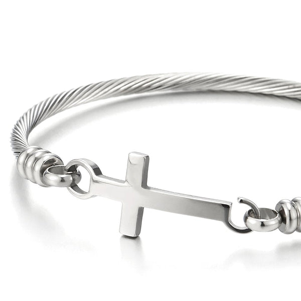 Stainless Steel Cross Bangle