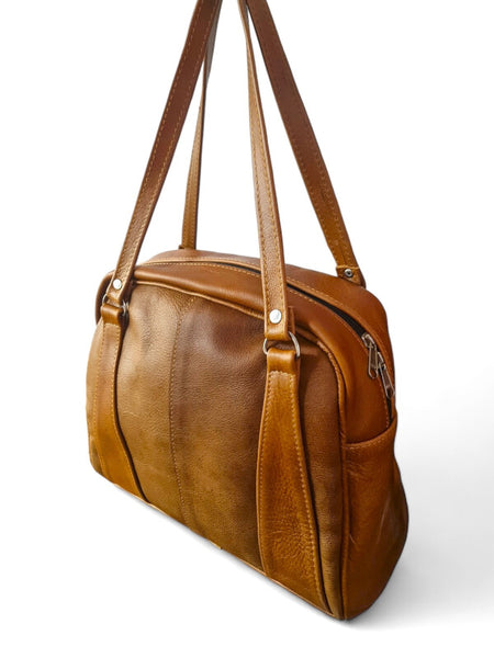 Genuine Leather Tan Handbag(TBAG18)
