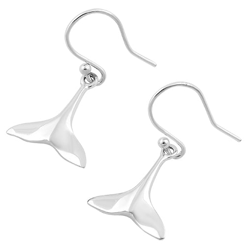 Sterling Silver Whale Tail Hook Earrings