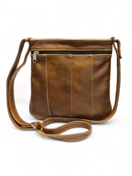 Genuine Leather Slingbag Small Tan TBAG36