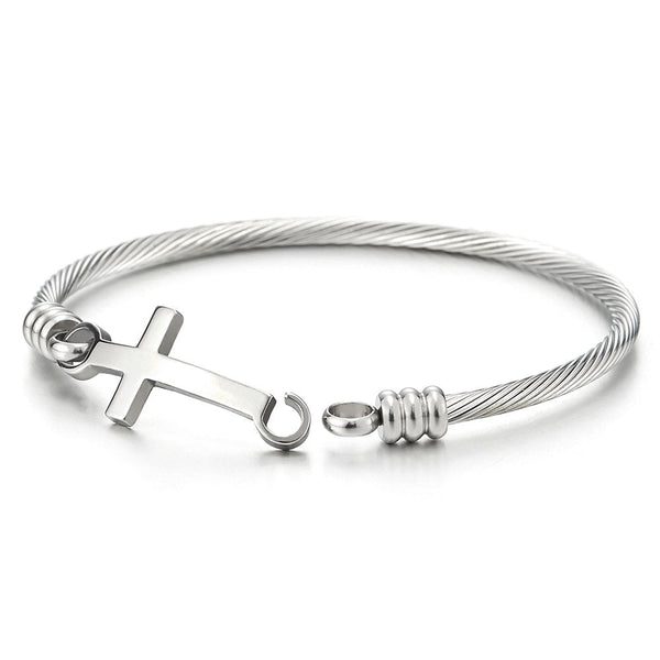 Stainless Steel Cross Bangle