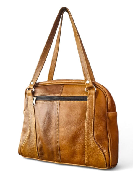 Genuine Leather Tan Handbag(TBAG18)