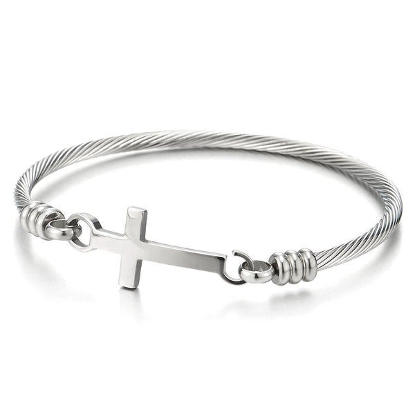 Stainless Steel Cross Bangle