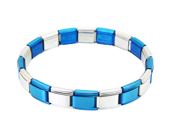 9mm Blue & Silver Italian Bracelet