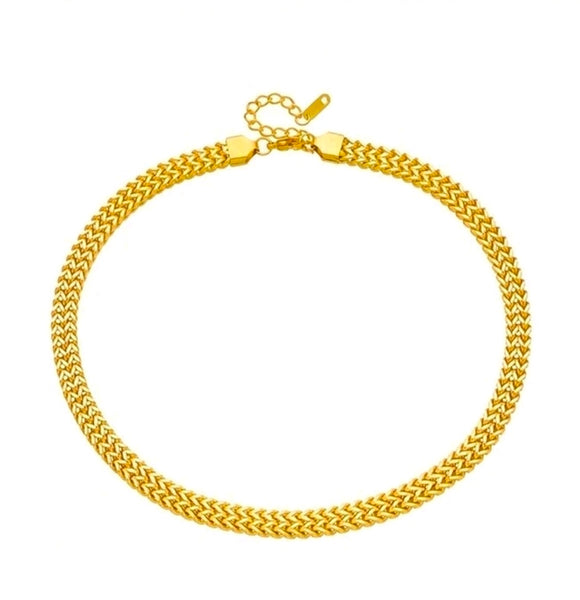 8mm Herringbone Gold Plated Stainless Steel Chain