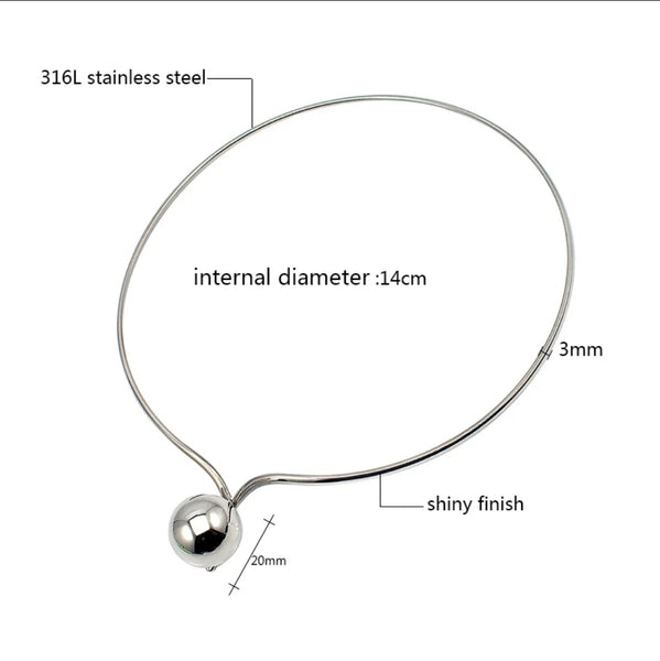Stainless Steel Choker Chain with Ball