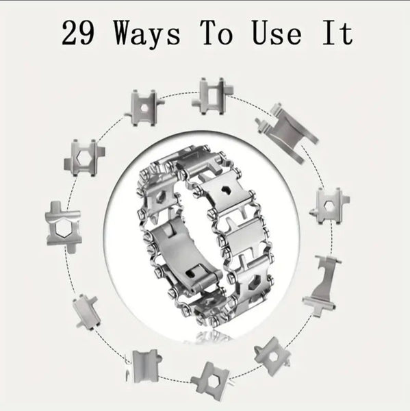 29 in 1 Stainless Steel Tool Bracelet
