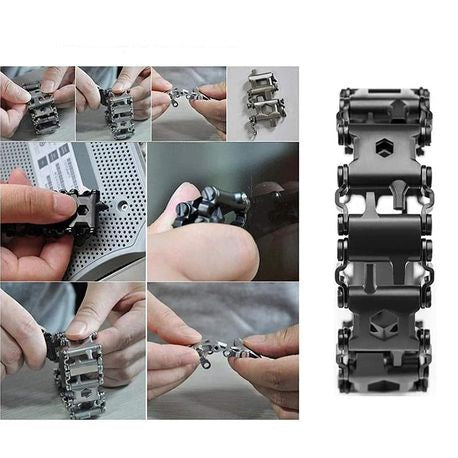 29 in 1 Stainless Steel Black Tool  Bracelet