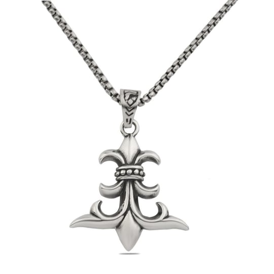 Stainless Steel Fleur de Lis Pendant Necklace