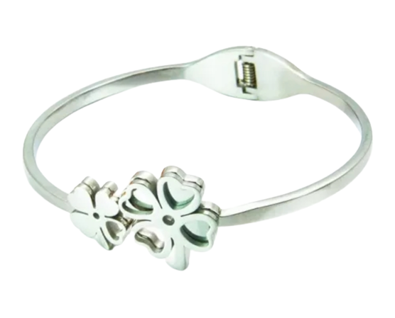 Stainless Steel Flower Bangle