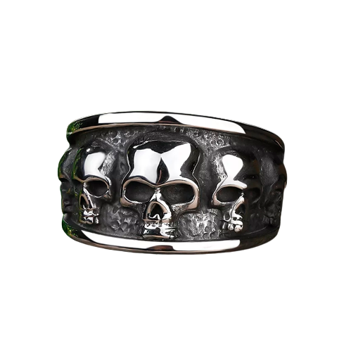 Stainless Steel 3 Skull  Ring