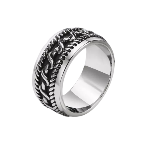 Stainless Steel Twisted Rope Ring