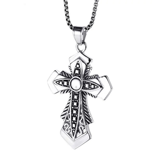 Stainless Steel Vintage Cross Necklace