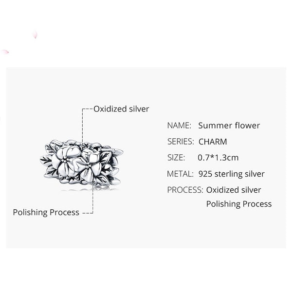 Sterling Silver Summer Flower Charm