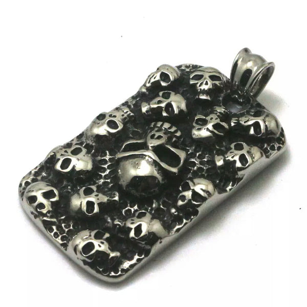 Stainless Steel Skull Tag Necklace