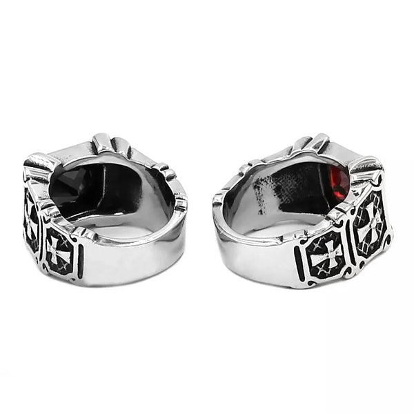 Stainless Steel,Gothic Biker Cross Ring