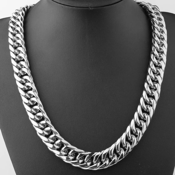 Thick Cuban Link Necklace & Bracelet Set