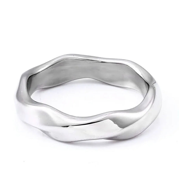 Stainless Steel 3mm Twisted Wedding Band