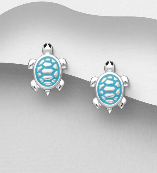 Sterling Silver Sea Turtle Earrings