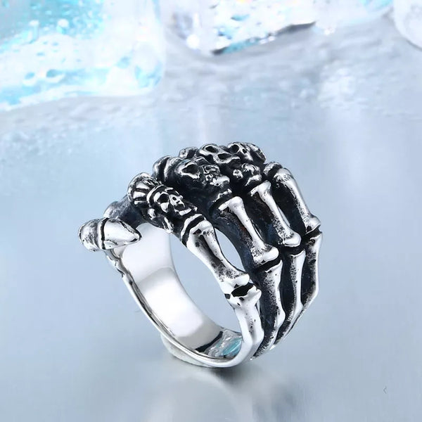 Stainless Steel Skull Hand Ring