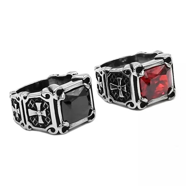 Stainless Steel,Gothic Biker Cross Ring