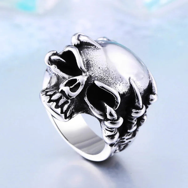 Stainless Steel Claw Skull Ring